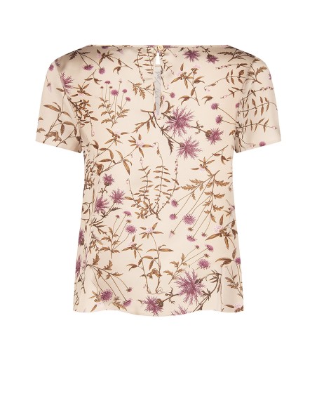 Blouse ample et fluide en satin à fleurs Rinascimento