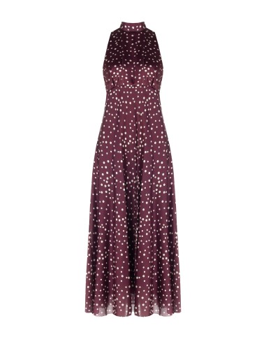 Robe longue en satin à pois légèrement froncé avec nœud et découpe dans le dos Rinascimento