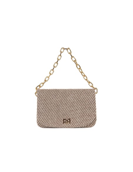 Sac à bandoulière en tissu chaud à rayures avec chaîne et bandoulière amovible Rinascimento