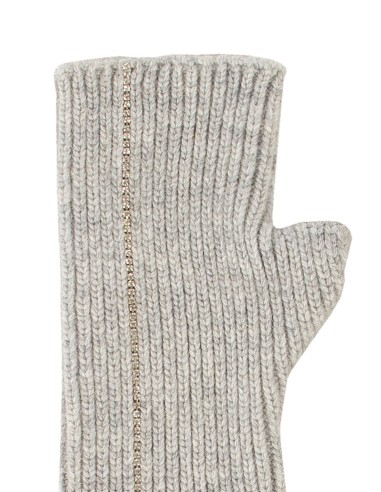 Manchettes en mélange de viscose et d’angora avec motif en lurex Rinascimento