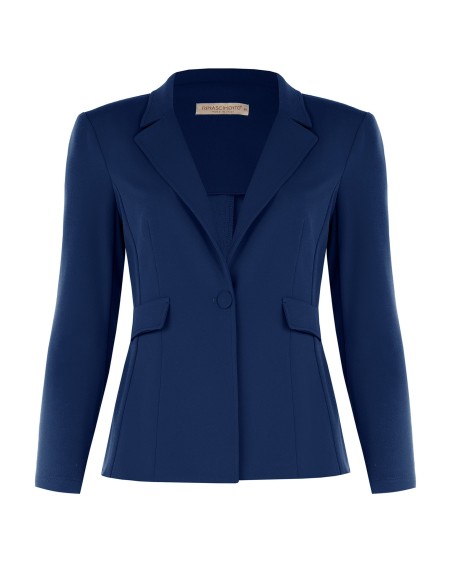 Veste blazer cintrée grande taille en crêpe scuba avec bouton assorti Rinascimento Curvy