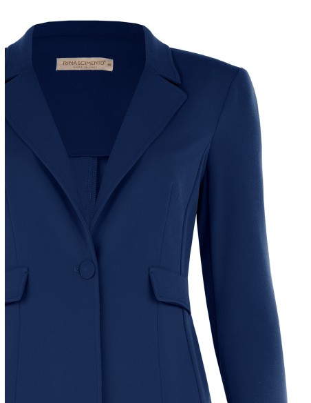 Getailleerde curvy blazer van scuba-crêpe met bijpassende knoop – Rinascimento Curvy