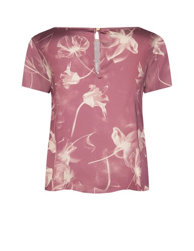 Blouse ample et fluide en satin à grandes fleurs Rinascimento