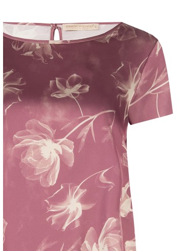 Blouse ample et fluide en satin à grandes fleurs Rinascimento