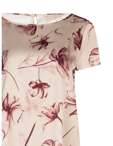 Blouse ample et fluide en satin à grandes fleurs Rinascimento