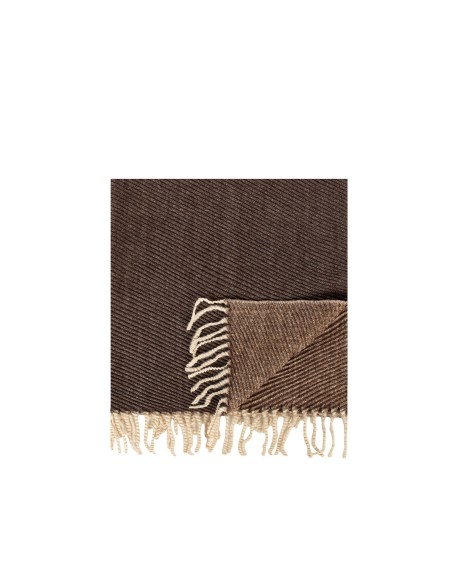 Wool-Touch-sjaal met horizontale strepen en franjes Rinascimento