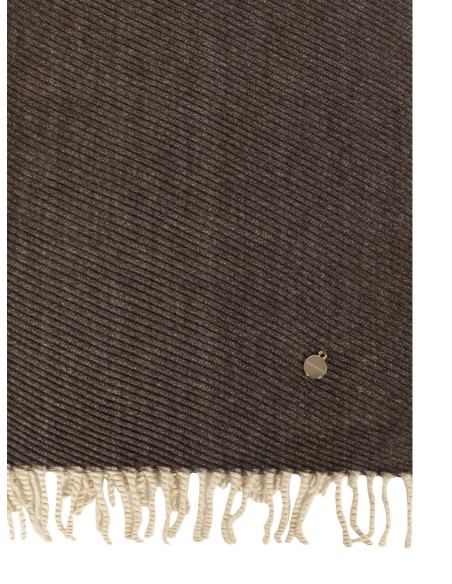 Écharpe Wool-Touch à effet rayé transversal avec franges Rinascimento