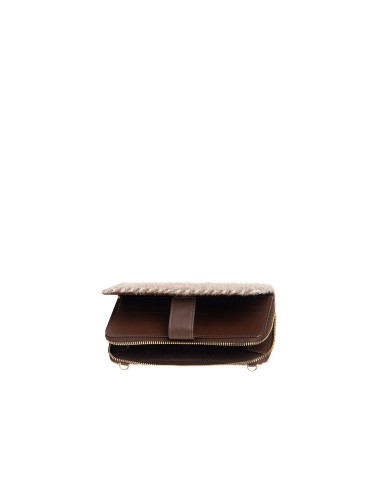 Portefeuille Travel Bag en tissu chaud à rayures diagonales avec bandoulière chaîne Rinascimento