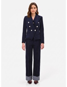 Veste blazer courte et cintrée en velours Rinascimento 2