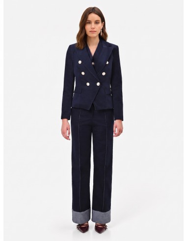 Veste blazer courte et cintrée en velours Rinascimento