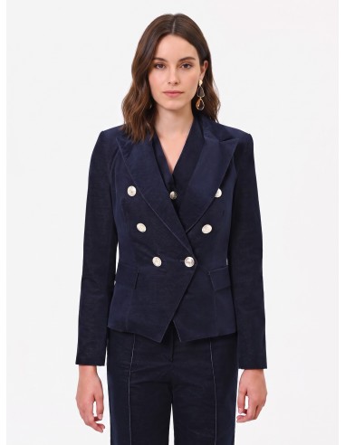 Veste blazer courte et cintrée en velours Rinascimento