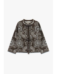 Cardigan jacquard avec fermeture à brandebourgs et poches Dixie
