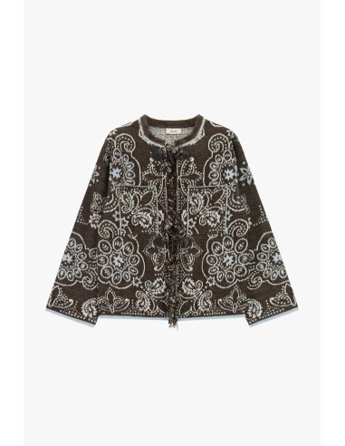 Cardigan jacquard avec fermeture à brandebourgs et poches Dixie