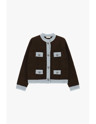 Cardigan court à motif géométrique avec quatre poches Dixie