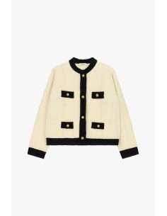 Cardigan court à motif géométrique avec quatre poches Dixie