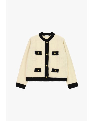 Cardigan court à motif géométrique avec quatre poches Dixie