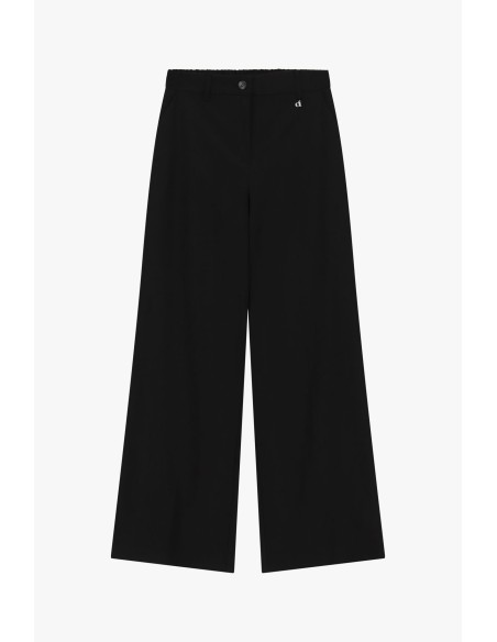 Palazzo-broek met zijzakken en riemlussen Dixie