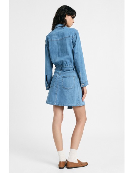Robe courte avec poches frontales et boutons Please