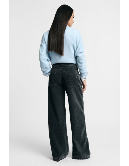 Broek met vijf zakken en wijde pijpen Please