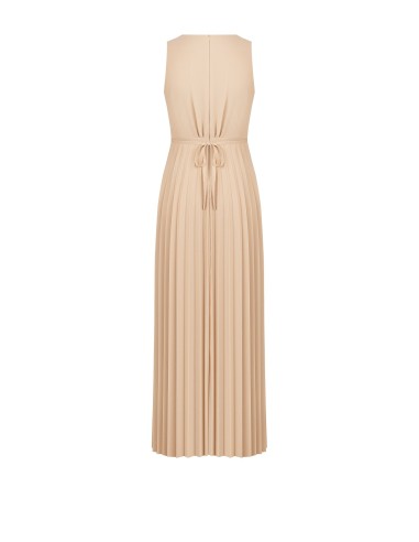 Robe longue en georgette plissée avec fine ceinture bijou Rinascimento