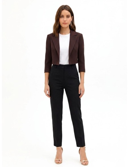 Veste blazer courte ouverte en crêpe scuba Rinascimento