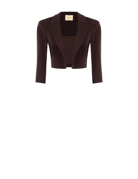 Veste blazer courte ouverte en crêpe scuba Rinascimento