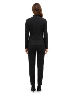 Getailleerde blazer van scuba-crêpe met asymmetrische rits 2