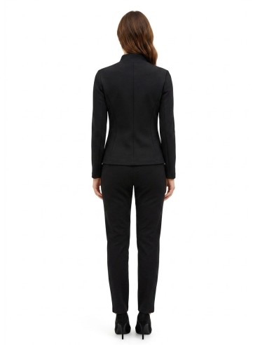 Veste blazer cintrée en crêpe scuba avec fermeture éclair asymétrique Rinascimento