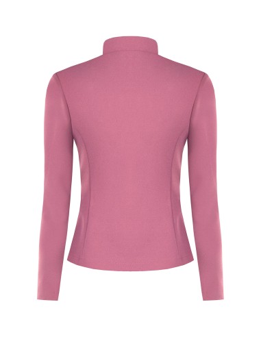 Veste blazer cintrée en crêpe scuba avec fermeture éclair asymétrique Rinascimento