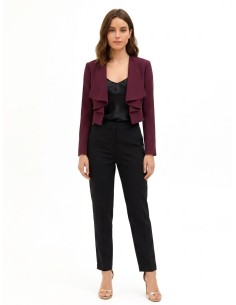 Veste Spencer courte en tissu cady avec revers drapé Rinascimento