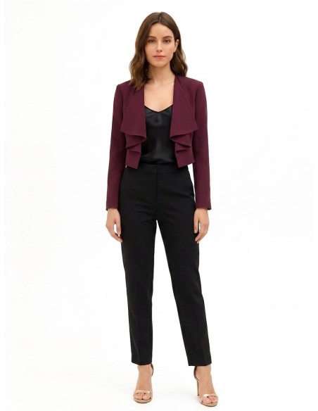 Veste Spencer courte en tissu cady avec revers drapé Rinascimento