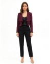 Cropped Spencer-jasje van cadistof met gedrapeerde revers Rinascimento