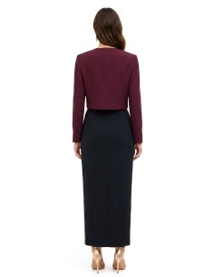 Cropped Spencer-jasje van cadistof met gedrapeerde revers Rinascimento 2