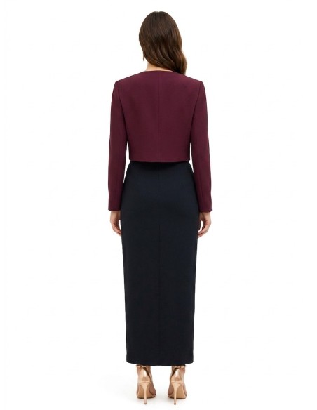 Veste Spencer courte en tissu cady avec revers drapé Rinascimento
