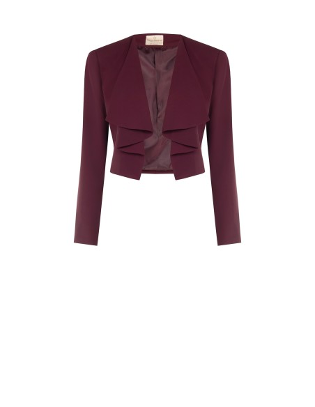 Veste Spencer courte en tissu cady avec revers drapé Rinascimento