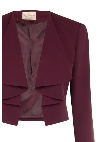 Veste Spencer courte en tissu cady avec revers drapé Rinascimento