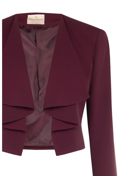 Veste Spencer courte en tissu cady avec revers drapé Rinascimento