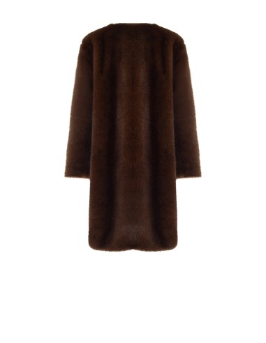 Manteau long en fausse fourrure avec fermeture à crochets Rinascimento