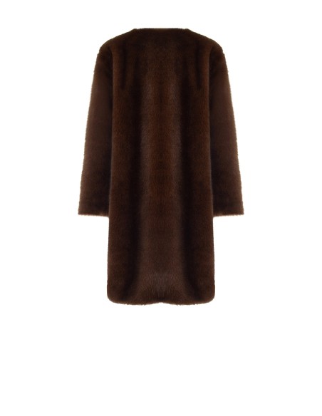 Manteau long en fausse fourrure avec fermeture à crochets Rinascimento