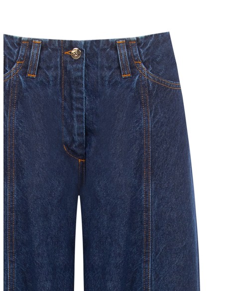 Jeans ballon avec coutures apparentes sur le devant Rinascimento