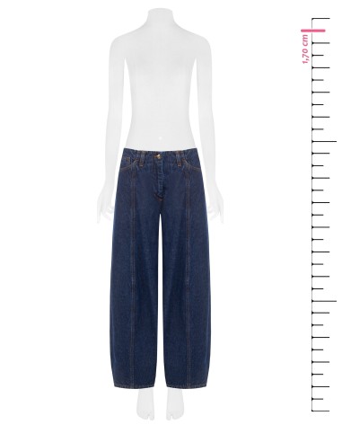 Jeans ballon avec coutures apparentes sur le devant Rinascimento