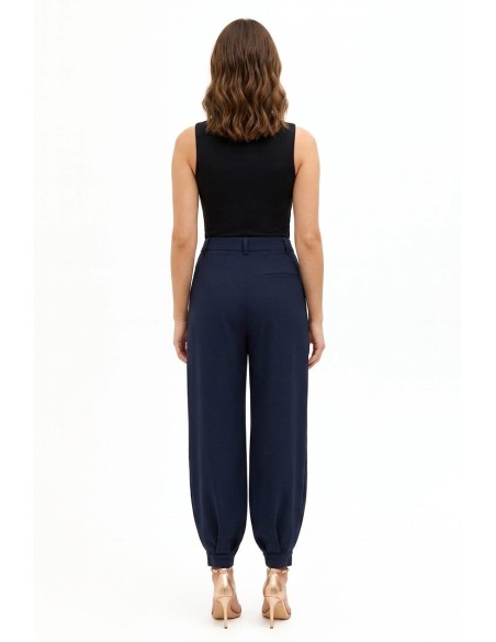 Pantalon balloon en mélange de viscose avec double pinces Rinascimento