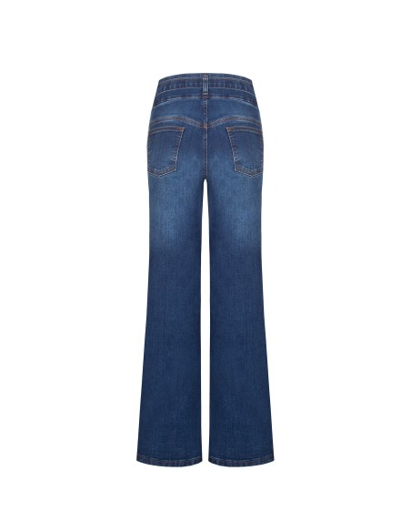 Jean wide leg extensible avec ceinture assortie Rinascimento
