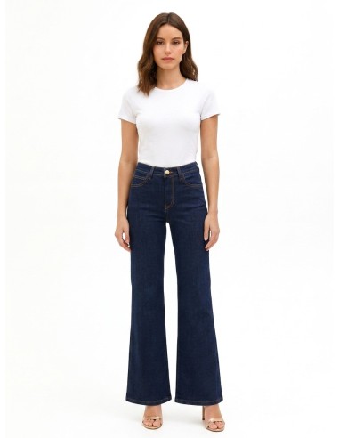 Wide-leg jeans met stretch, Zero-wassing, Rinascimento