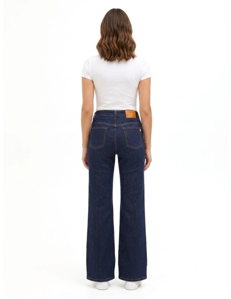 Jeans wide leg stretch, délavage zéro Rinascimento