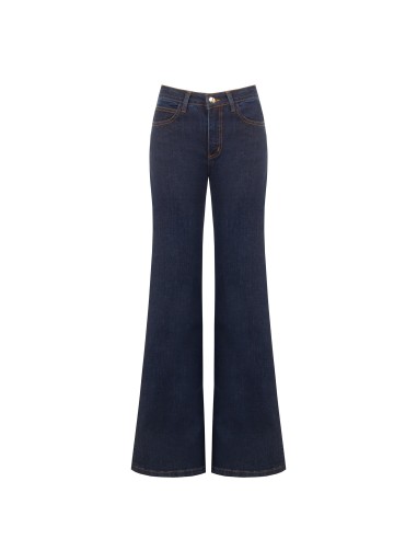 Jeans wide leg stretch, délavage zéro Rinascimento