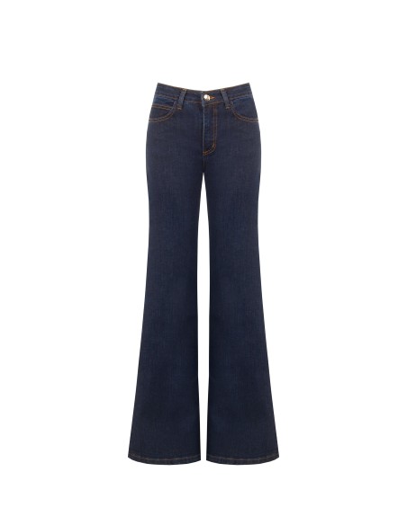 Jeans wide leg stretch, délavage zéro Rinascimento