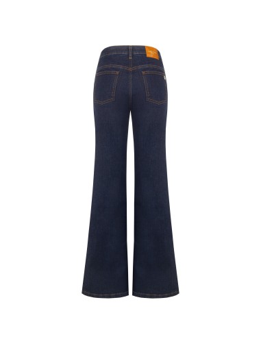 Wide-leg jeans met stretch, Zero-wassing, Rinascimento
