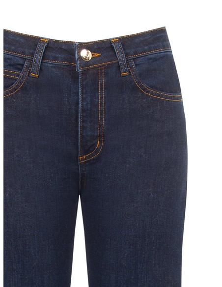 Jeans wide leg stretch, délavage zéro Rinascimento