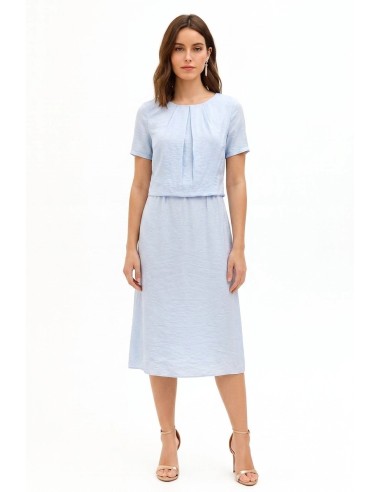 Robe midi effet deux pièces en mélange de viscose légèrement froissée Rinascimento